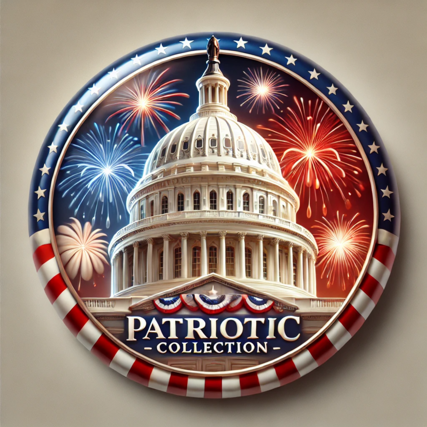 "U.S. Capitol Tribute" Patriotic Button Collection