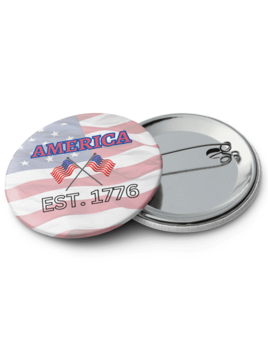 America EST. 1776 Flag Button